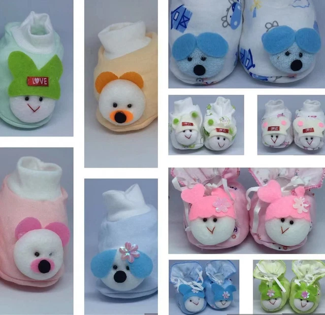 Newborn Baby Boy Girl Cotton Booties Socks Shoes Bag Hospital Gift