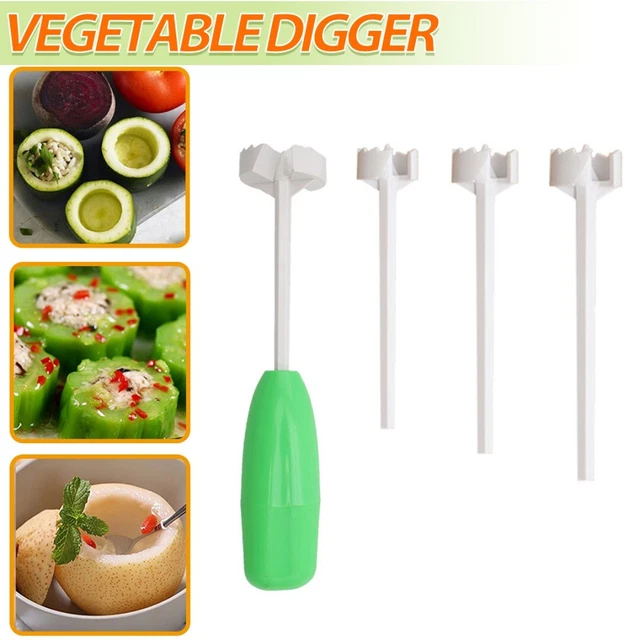 Juego de 4 piezas tallador de sacacorchos de verduras cortador en espiral de frutas de cocina excavación A