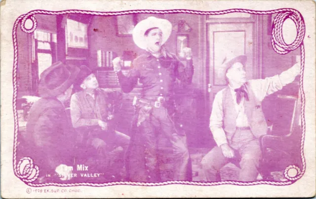 Arcade Card Silent Movie Actor - Tom Mix  in Silver Valley
