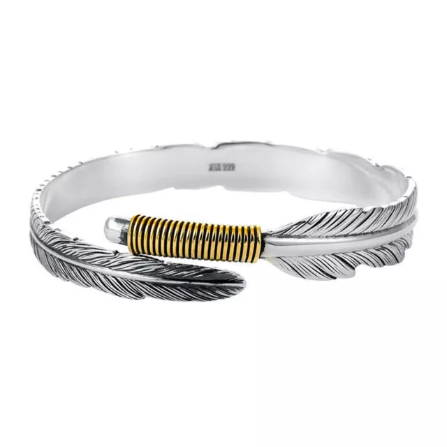 Bracelet Open-ended Bracelet Retro Style Feather Bangle for Men Women Design