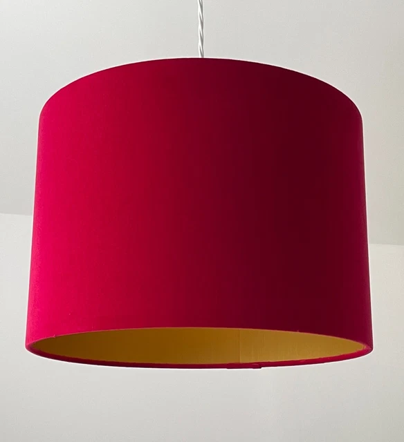 Lighter Raspberry Pink LAMPSHADE RASPBERRY PINK Velvet Brushed Gold Drum Light Shade £35.50 ...