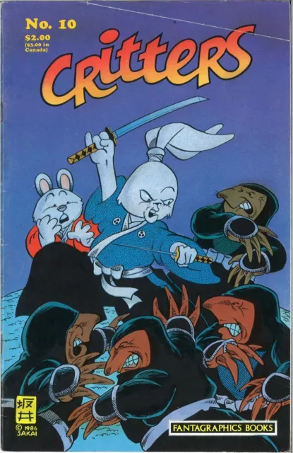 CRITTERS #10 (FANTAGRAPHICS 1987) USAGI YOJIMBO - STAN SAKAI + signed promo