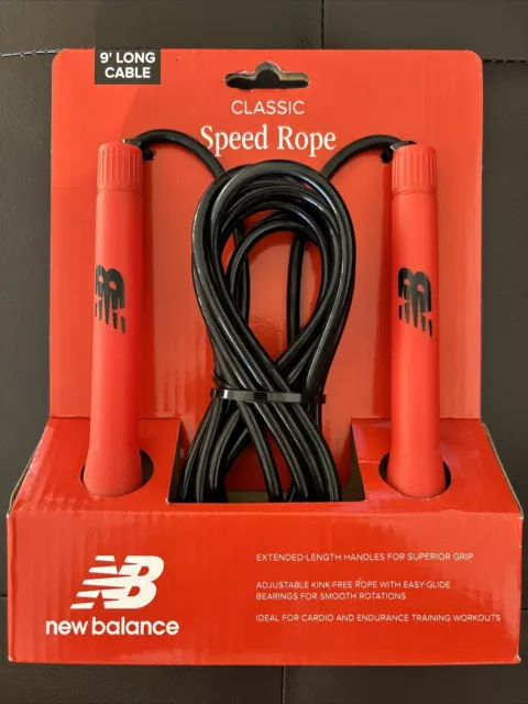 NEW BALANCE Classic Speed JUMP ROPE 9 Ft Black with Red Handles