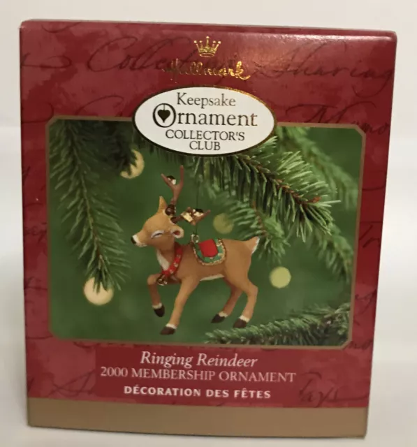 Hallmark Ringing Reindeer Christmas Ornament 2000