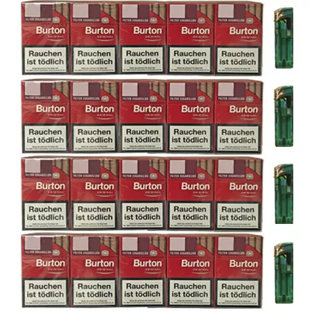 4 Stangen Burton Original Filter Cigarillos / Zigarillos  (17 Stück / Schachtel)