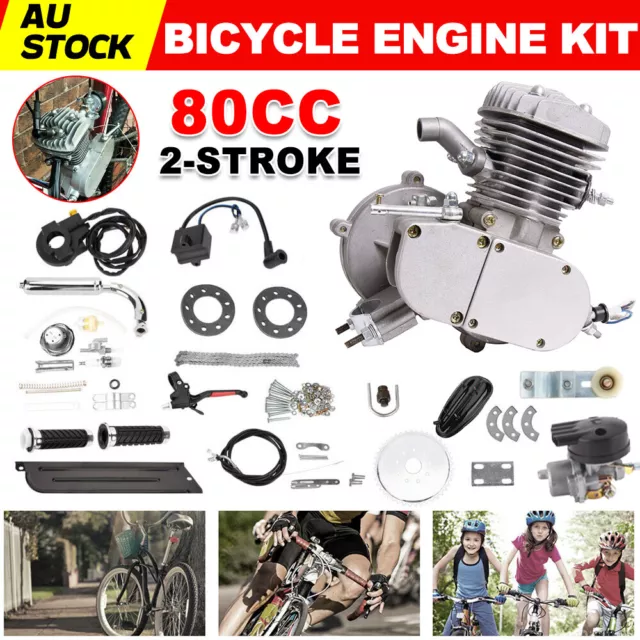 80cc Motorised Motorized Bicycle Push Bike 2 Stroke Motor Engine Kit Petrol Set