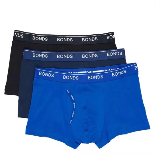 3 x Bonds Guyfront Trunk - Blue Navy Black