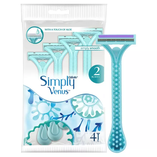 Gillette Simply Venus 2 Blades Disposable Womens Razors Pack of 4