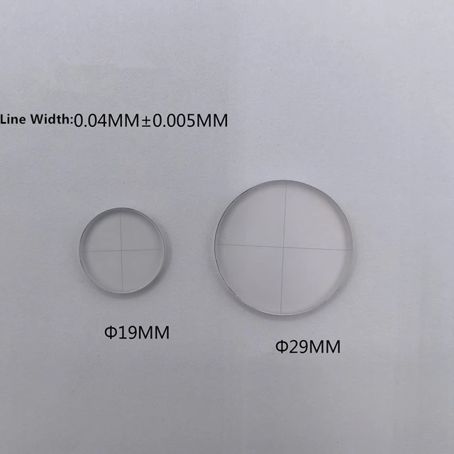 1PC Φ19mm / Φ29mm Frosted Glass Reticle Micrometer Line Width 0.04mm with Box