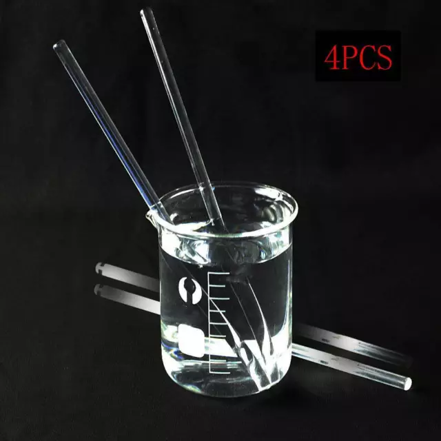 4 x100mm Glass Stirring Rods for Lab Use Stir Stiring Stirrer Laboratory .FW