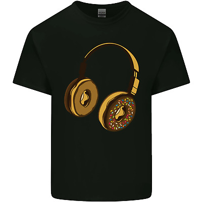 Donut Headphones Music DJ DJing Funny Mens Cotton T-Shirt Tee Top