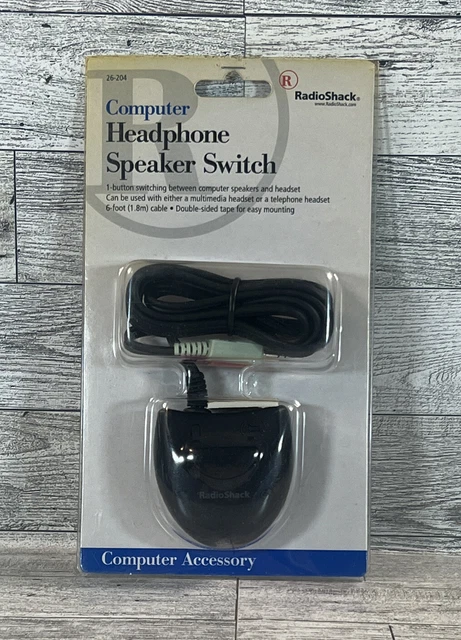 Radio Shack Computer Headphone Speaker Switch Model 260-0204 New Old Stock