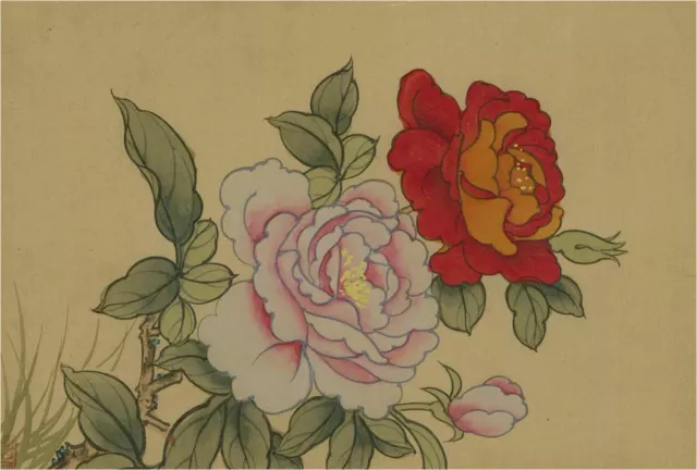 Mid 20th Century Watercolour - Chinese Roses 2