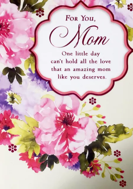 Happy Birthday For You Mom Amazing Grateful 5.5”x8” Large Hallmark Greeting Card