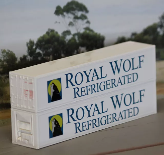 Two ROYAL WOLF REFRIGERATION 40ft containers in HO scale - new