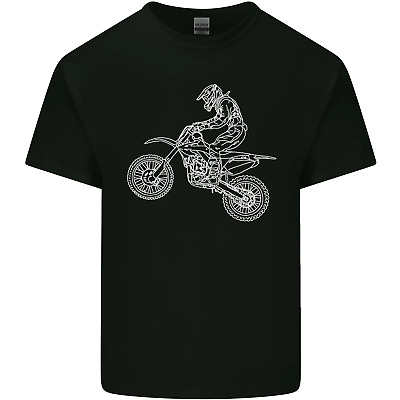 Linea di Motocross Disegno Moto da Cross Motox Da Uomo Cotone T-Shirt Tee Top