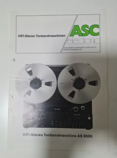 ASC Electronic HiFi-Stereo Tonbandmaschine AS 6000, AS 5000 - Prospekt