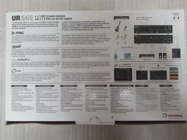 Steinberg (UR242) 4 x 2 USB Audio Interface whit  2 x D-PRE and 192kHz Support 2