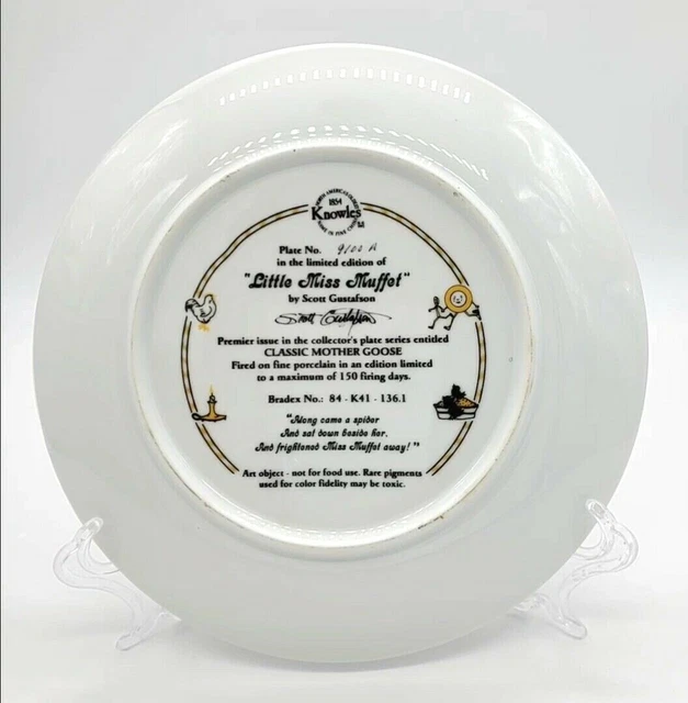 Scott Gustafson Classic Mother Goose "Little Miss Muffet" Collector Plate  w/COA 3