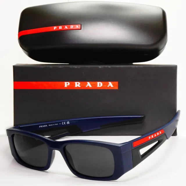 Prada Sunglasses Blue Black Red Linea Rossa Square Wrap PS03PV VPS 03P MAG-1O1