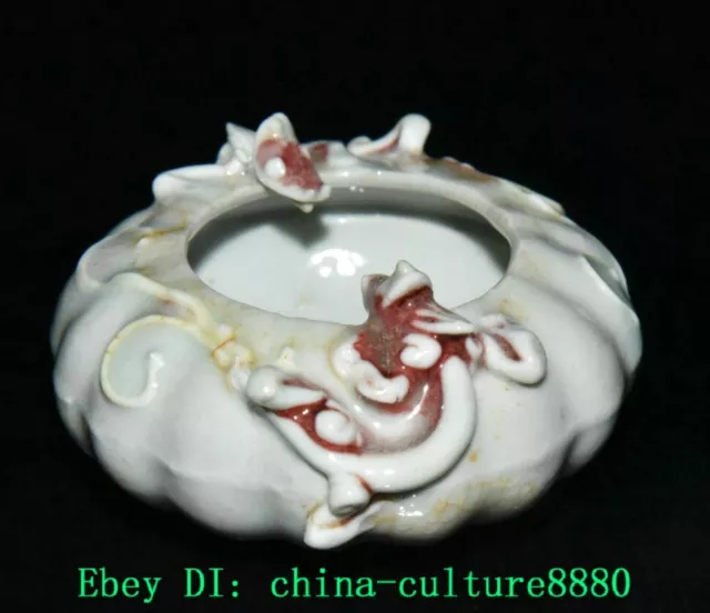 2.9 "dragon en porcelaine émaillée blanche de dynastie animal