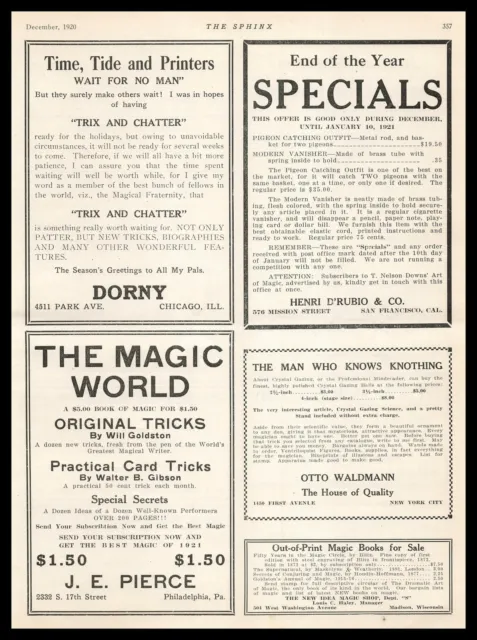 1921 Otto Waldmann NY "The Man Who Knows Nothing" Mindreader & Magician Print Ad