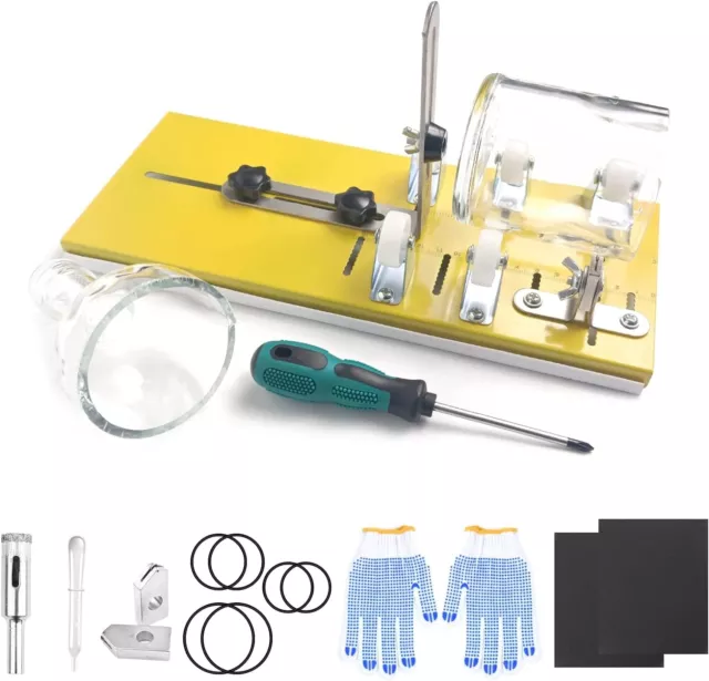 Premium Glass Bottle Cutter Kit Glass Cutter Tool w/ Safety Gloves &  Accessories
