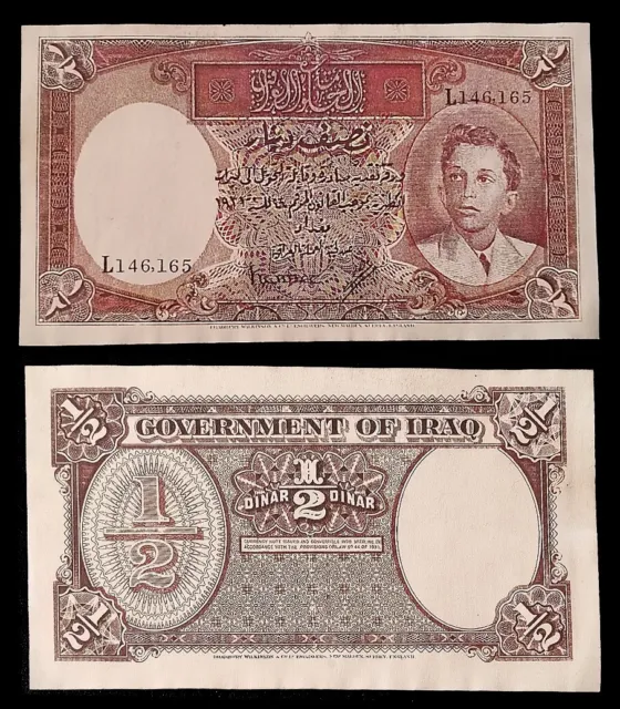 1935 -  0,50 Dinars King Faisal II Iraq (REPRODUCTION)