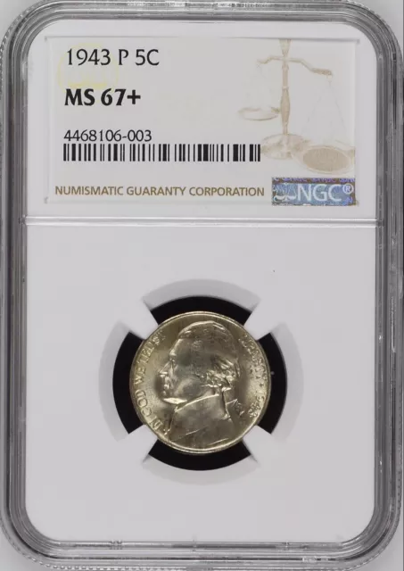 1943-P 5C Jefferson Nickel NGC MS67+       4468106-003