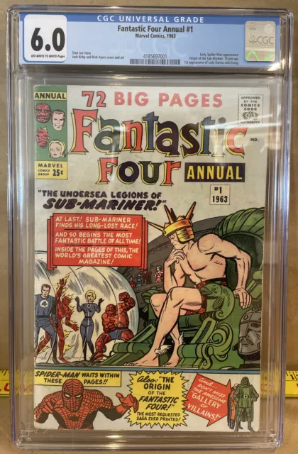 Fantastic Four Annual #1 1963 issue CGC 6.0 Off-White to White pages