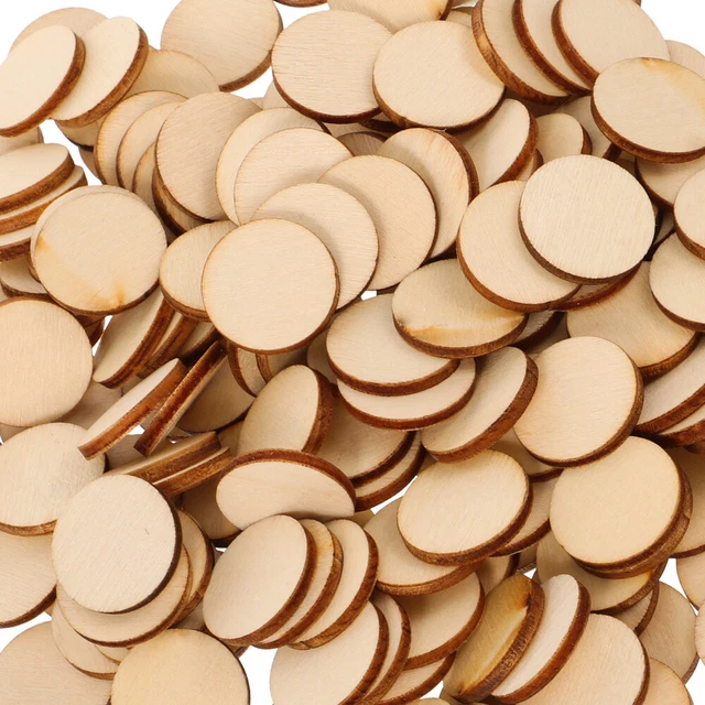 KIMISS Cercles Artisanaux en Bois Naturel, 14 Pièces, Disques Ronds Non Finis pour Projets de Bricolage, Découpes en Bois à Surface Antiallergique et Brillante
