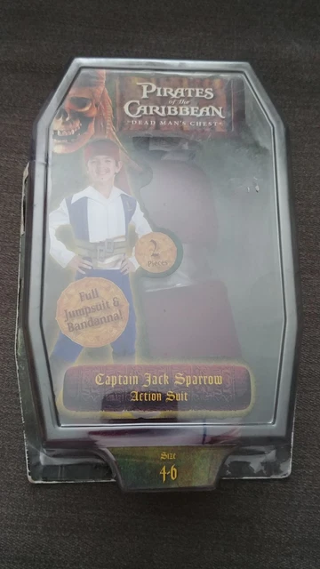 Pirates of the Caribbean Captain Jack Sparrow Action Suit Childs Costume Size 4