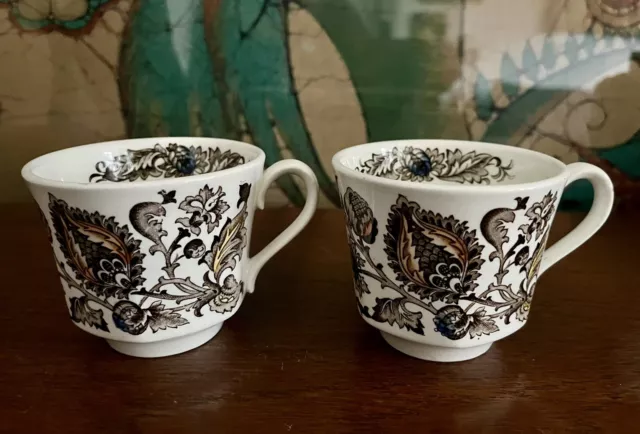 Ridgway Set of 2 Tea/Coffee Cups JACOBEAN Vintage x2 1973 Staffordshire Pottery 3