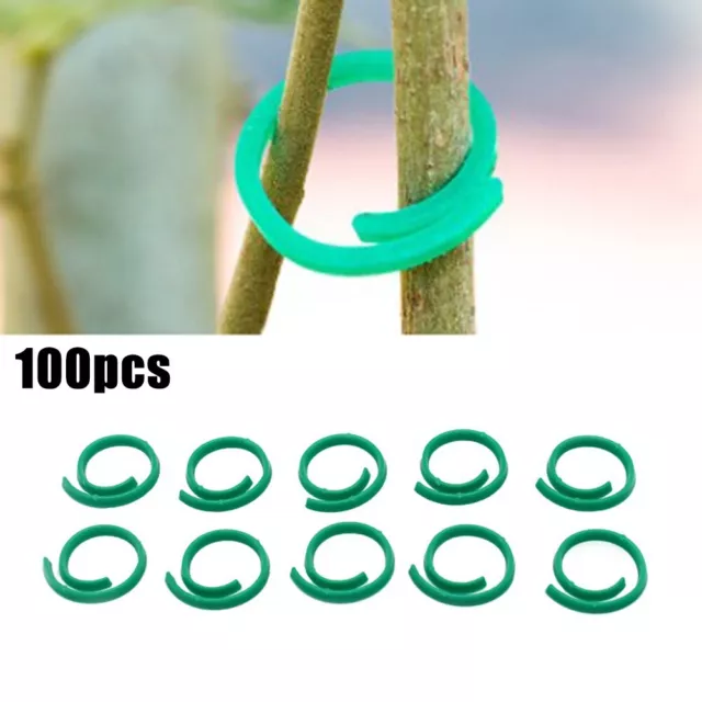 100 X Garden Plant Ring Tie Clips Plant Support Ties Flower Supports Greenhouse