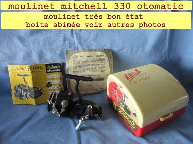 Moulinet De Pêche Mitchell 330 Otomatic Vintage - Avec Bobine Supplémentaire - Occasion (TBE)