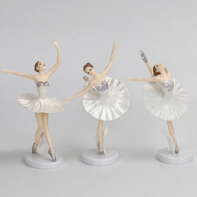 WHITE BALLET DANCER Sculpture Home Decoration Girl Figurine for Desk £8