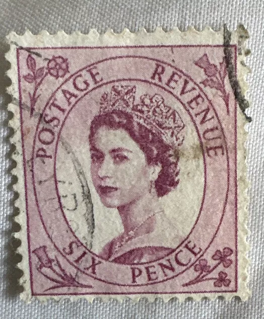 Great Britain Queen Elizabeth II Six Pence POSTAGE REVENUE Used Stamp