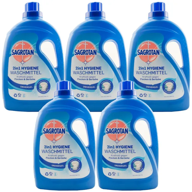 Sagrotan Universal 2in1 Full Detergent 5 X 60.9oz Against Stains & Scents - 36WL