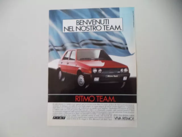 advertising Pubblicità 1986 FIAT RITMO TEAM
