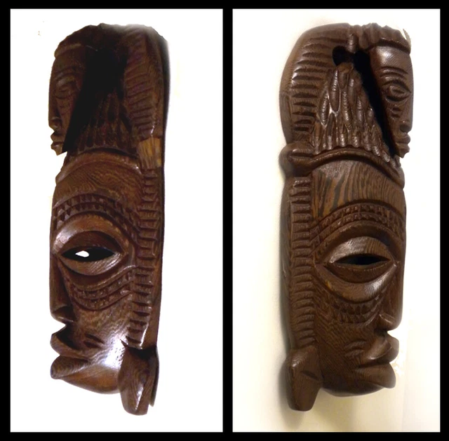 Vintage Handcrafted African Art Collection Mel’Ange Mask Made in Africa-Congo 5