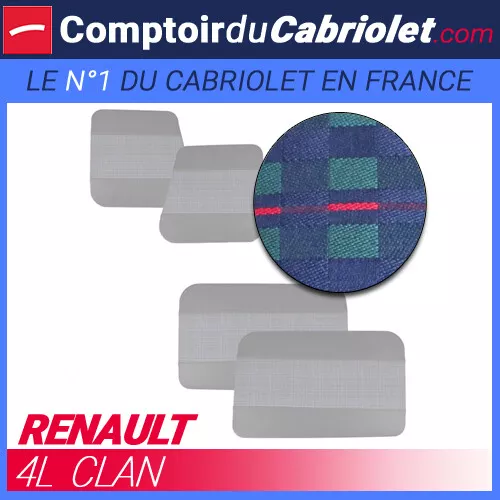 Panneaux de portes en simili cuir et tissu écossais pour Renault 4L Clan