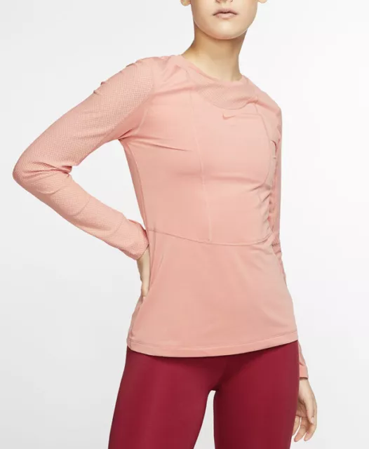WOMENS NIKE PRO Warm Long Sleeve Running Top Size Xs (Bv5324 080) Grey  £44.99 - PicClick UK