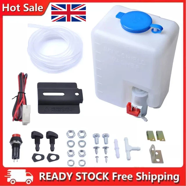 12V Windscreen Washer Bottle Bag Kit With Pump - Universal Fit For Classic Cars (Part #151286776374)