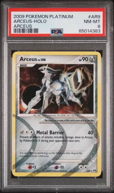 Pokemon Platinum Arceus Holo #AR9 PSA 8 NEAR MINT-MINT