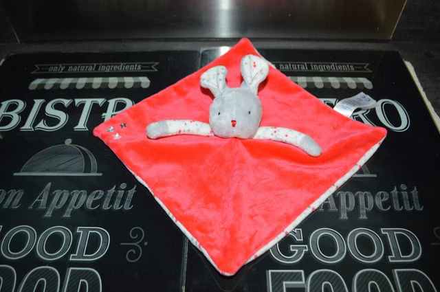 Doudou Plat Souris Obaibi Rouge Etoiles