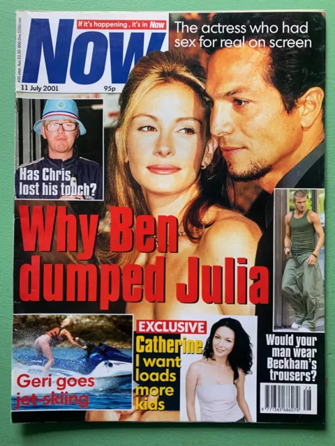 NOW July-2001 Angelina Jolie Kerry Fox Jennifer Lopez JULIA ROBERTS BEN BRATT UK