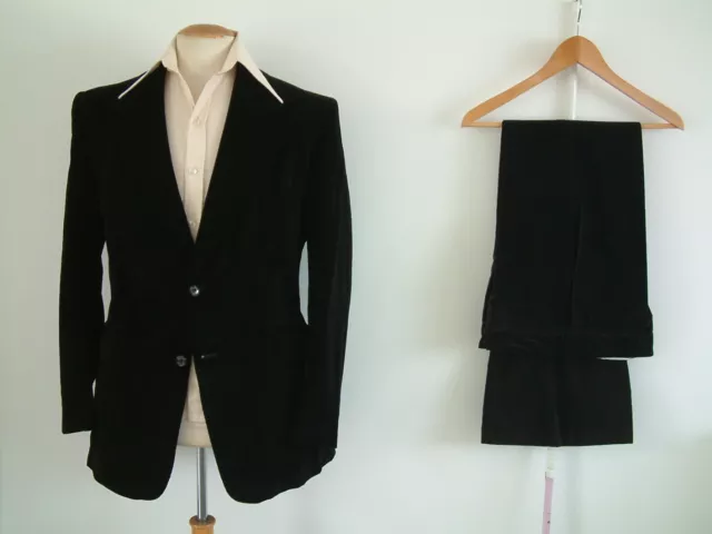 Abito in velluto da uomo anni '70... 40""x 36""...DISCO...STUDIO 54...70...FLARES...IN PERFETTE CONDIZIONI