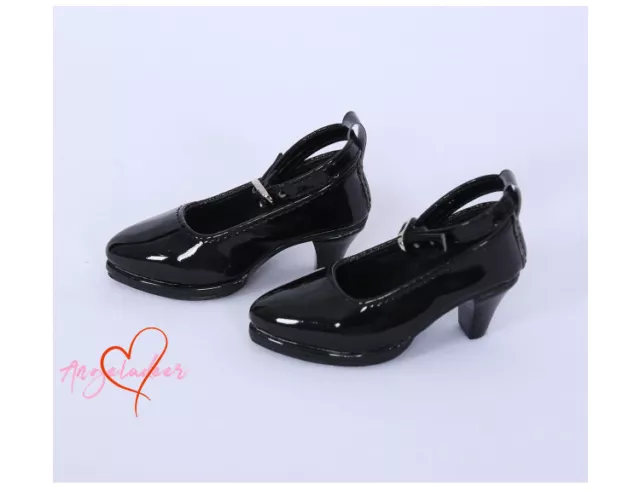 Black Leather Shoes High Heels Stilettos Buckle for 1/3SD16 & Iplehouse BJD Doll