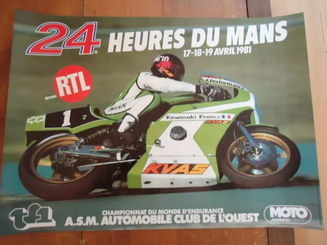 Poster Ufficiale 24 10 Del Mans 1981 Moto Manifesto Aco Moto Le