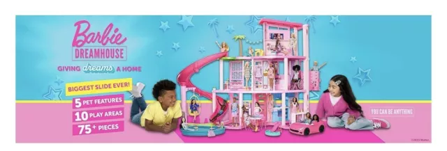 Barbie Dreamhouse 2023, Pool Party Doll House with 75+ Pieces NEW!